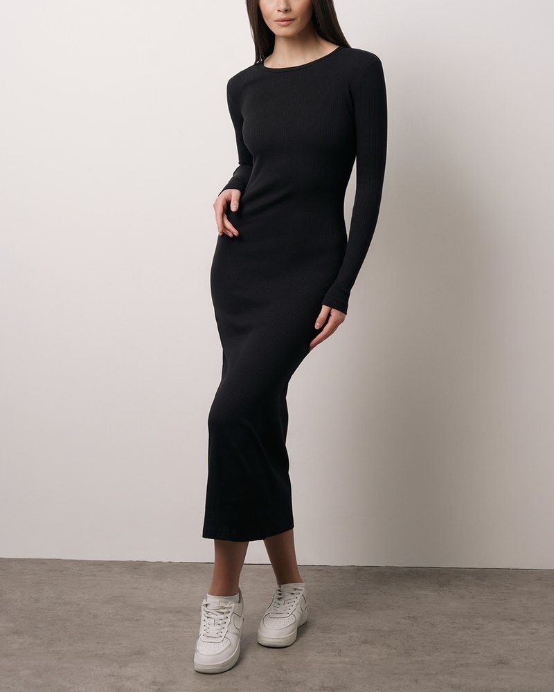 OXO-3791 Платье жен.  мод. 25 ЧЗ STRETCHY из лапши с длинным рукавом, хл 95%; эл 5% 260 г/м2